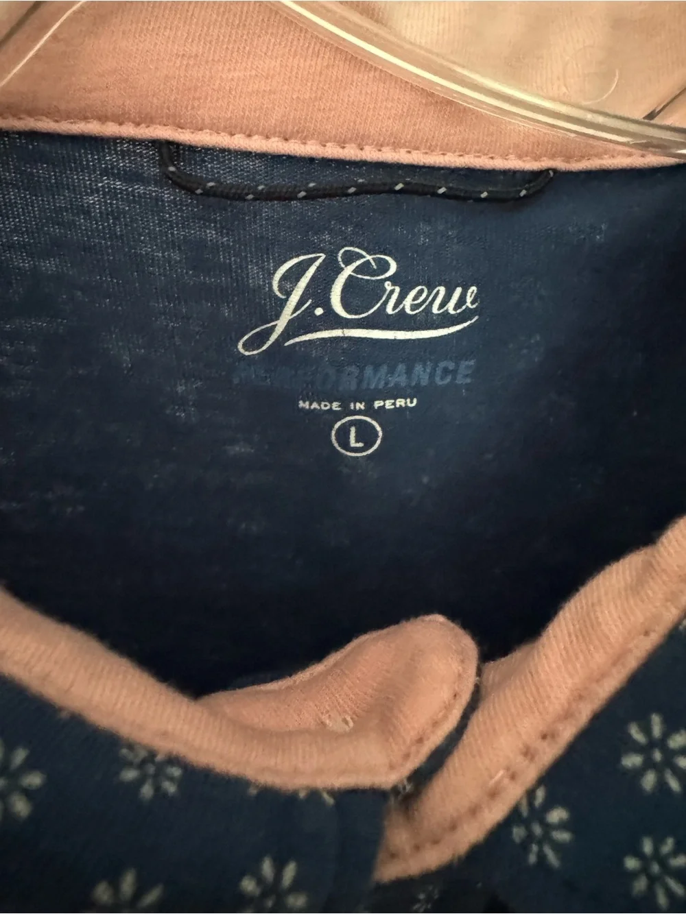 J. Crew Blue Floral Polo Size L